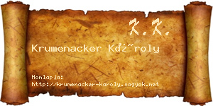 Krumenacker Károly névjegykártya